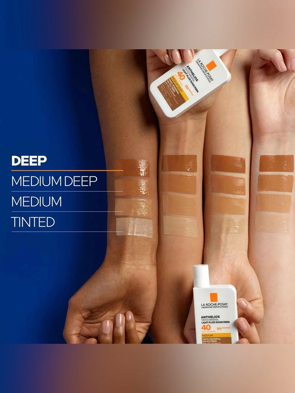 Anthelios Tinted Mineral Light Fluid Sunscreen SPF 40 - Deep